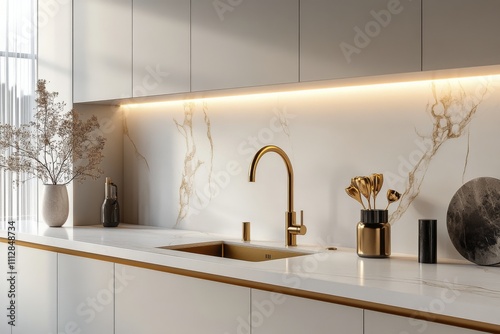 Modern kitchen interior design with elegant features and stylish decor