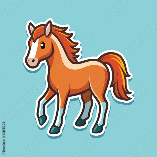 Charming Cartoon Horses Trotting Happily in Bright Colors on Playful Backgrounds for Kids and Animal Lovers Everywhere