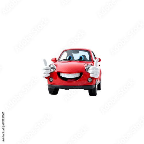 3d car cartoon character, with a thumbs up. Ai generated