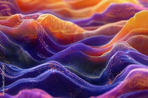 Colorful abstract design with smooth wave patterns in vibrant hues and glowin...