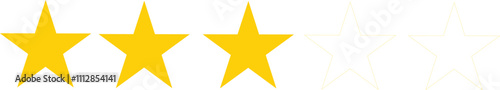 three stars icons rating vector