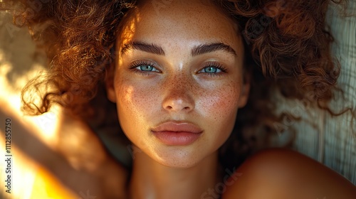 woman with sunburned skin at home closeu