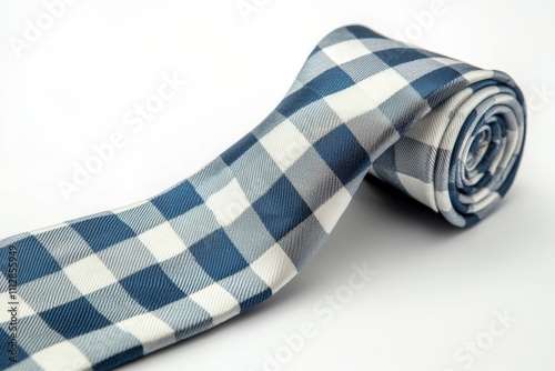 Stylish blue and white checkered tie showcasing elegant design for formal attire