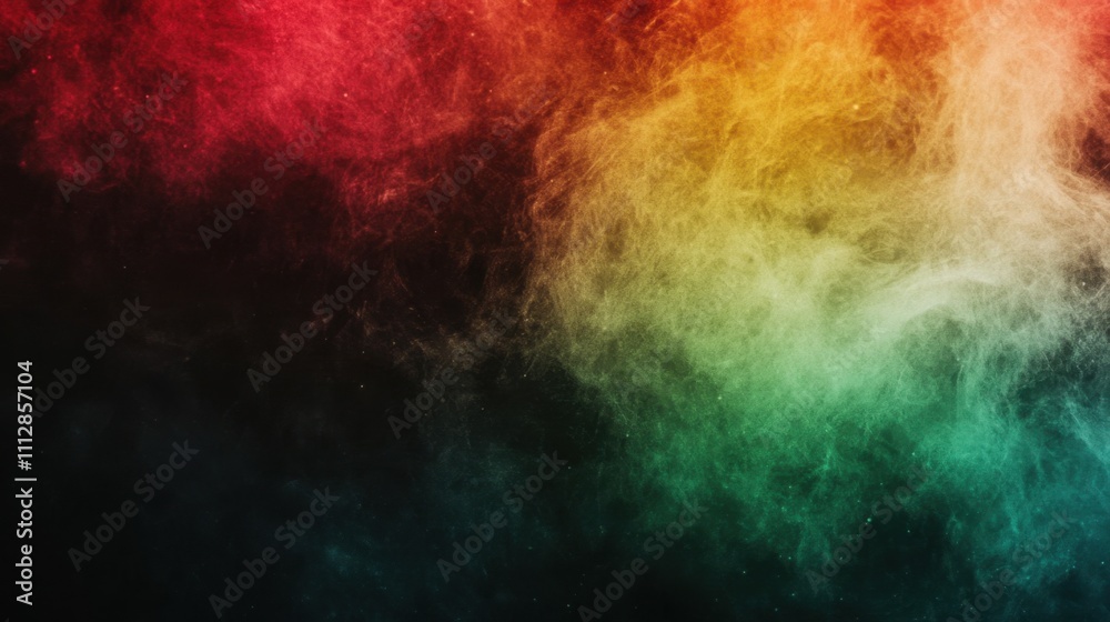 Abstract red, yellow, and green smoke on a dark black background Abstract red, yellow, and green smoke on a dark black background