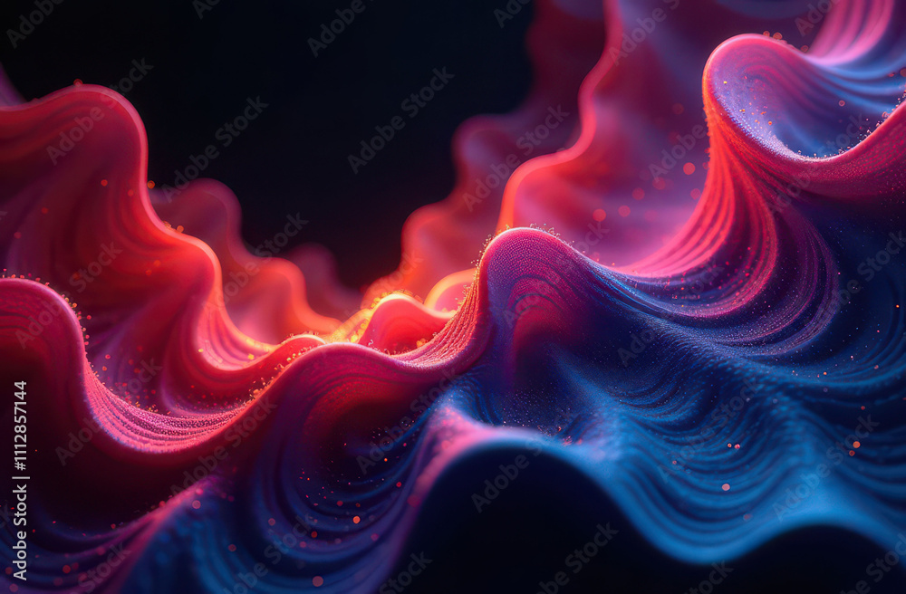 Obraz premium Vibrant abstract waves of colorful lights in dynamic flow