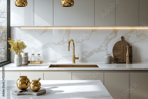Modern kitchen interior design with elegant features and stylish decor