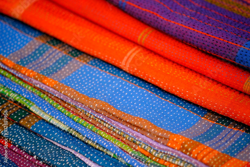 Godhadi (Blanket) Is A Traditional Hand Stitched handmade quilt from Maharashtra, India. photo