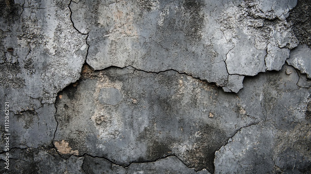 Obraz premium A close-up of an aged, cracked, and weathered concrete wall.
