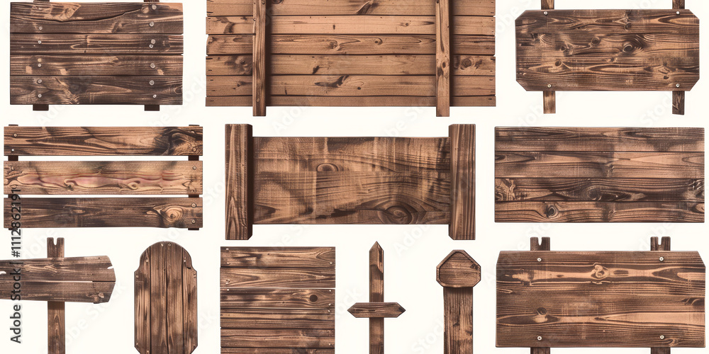 Fototapeta premium Wooden sign post&nbsp; Generative AI