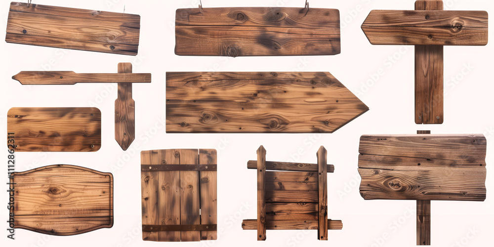 Fototapeta premium Wooden sign post&nbsp; Generative AI