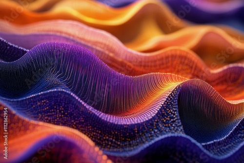 Colorful abstract design with smooth wave patterns in vibrant hues and glowin...