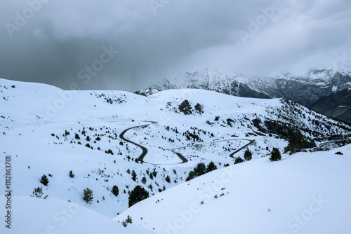 snow covered mountains
