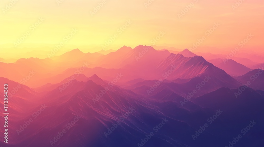 A stunning mountain view at sunrise, with warm colors illuminating the peaks and valleys below. A stunning mountain view at sunrise, with warm colors illuminating the peaks and valleys below.