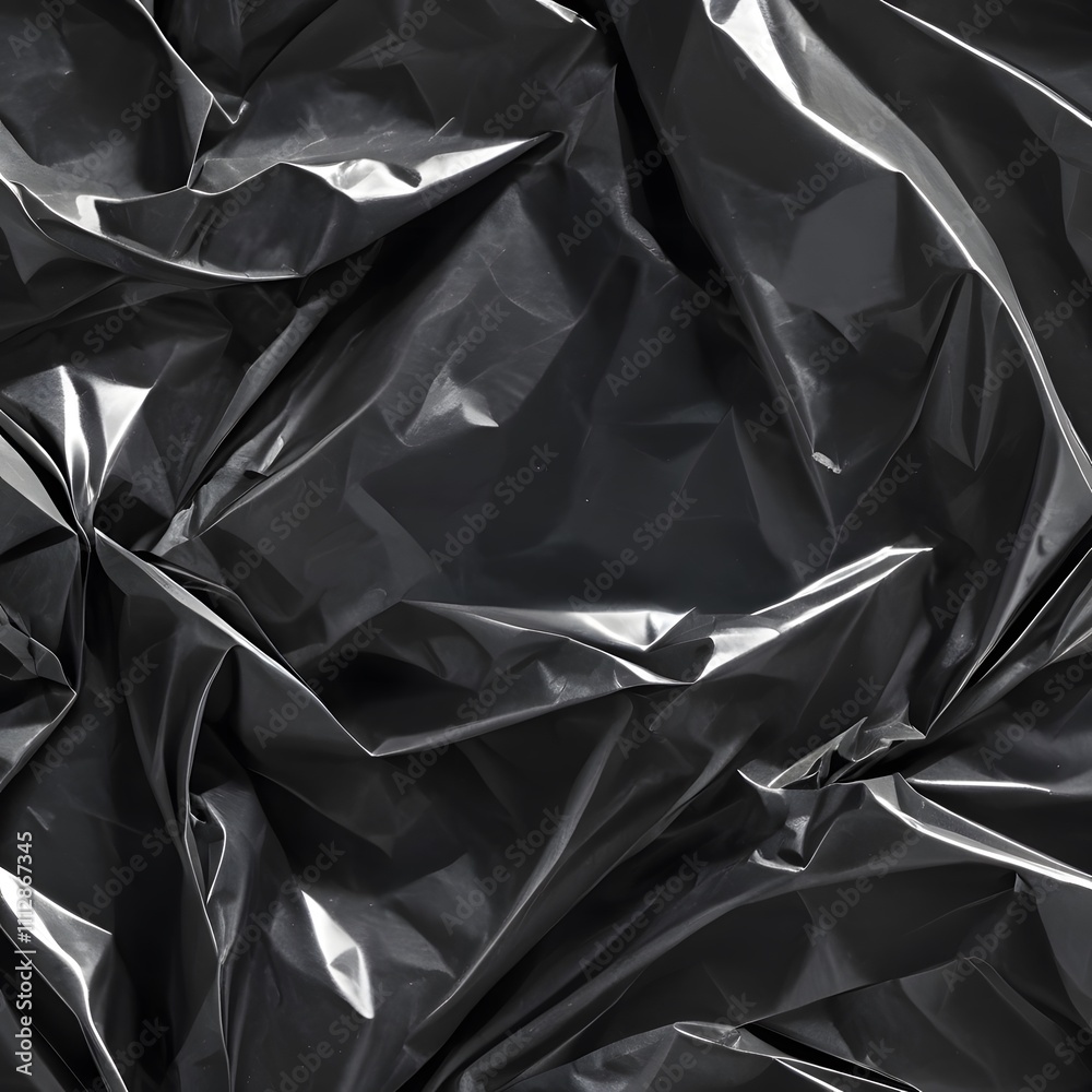 Obraz premium Plastic Overlay with Wrinkled Texture Showcasing Modern Abstract Art and Stylish Dark Aesthetic Design