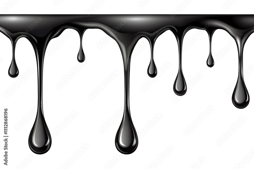 three black drips are aligned horizontally illustration