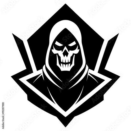 Necromancer Esport Mascot silhouette vector