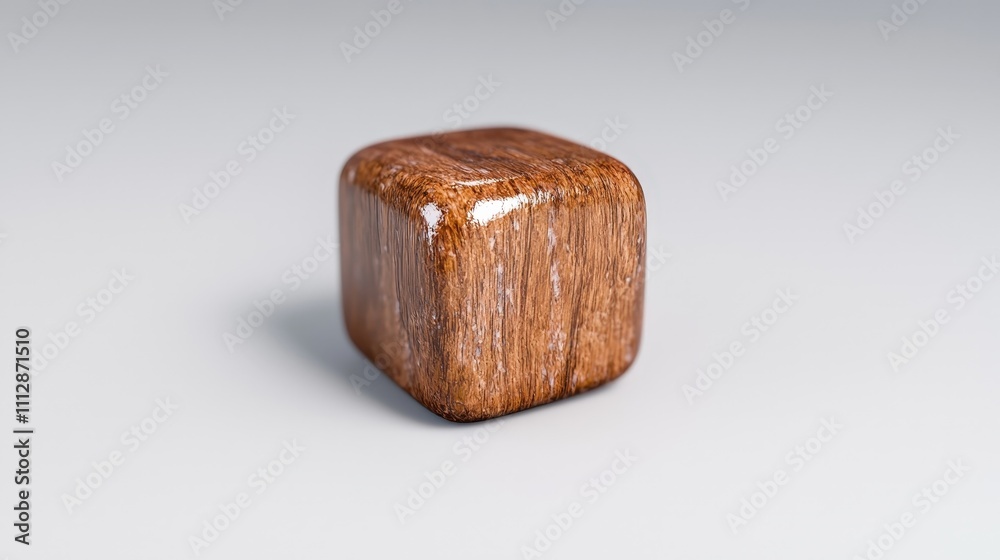 Polished wooden cube on white background. Polished wooden cube on white background.