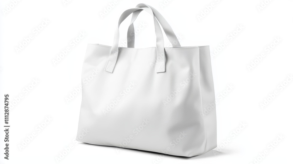 A white tote bag on a white background A white tote bag on a white background