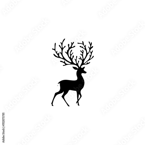  Very simple and single Dear silhouette, Dear silhouettes. A dear silhouette vector.