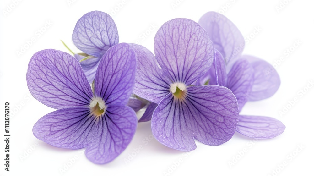 Fototapeta premium A bunch of purple flowers on a white background