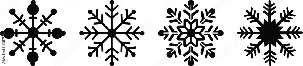 Snowflake silhouette set vector design big pack of ice illustration and icon Snowflake silhouette set vector design big pack of ice illustration and icon