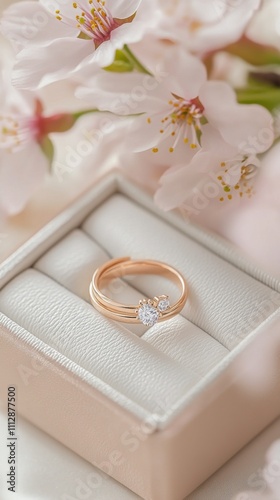 Elegant heart shaped ring displayed in a jewelry box surrounded by delicate f...