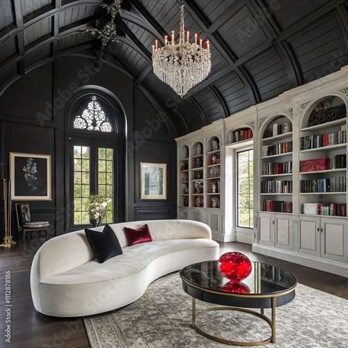 Dark and gothic style interior design photo