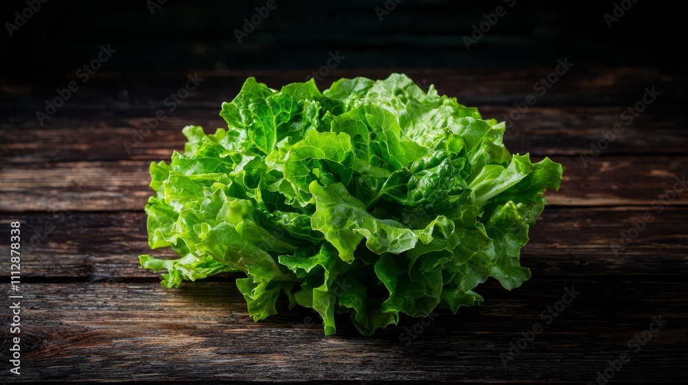 A bunch of lettuce sitting on top of a wooden table A bunch of lettuce sitting on top of a wooden table