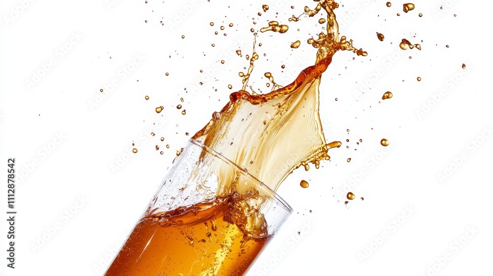 A glass of cola being poured into a glass