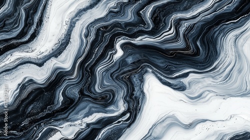 A black and white marble background with a wavy pattern