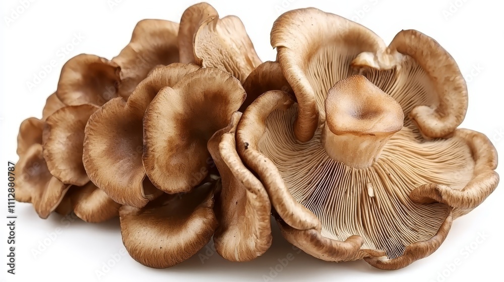 A group of mushrooms on a white background A group of mushrooms on a white background