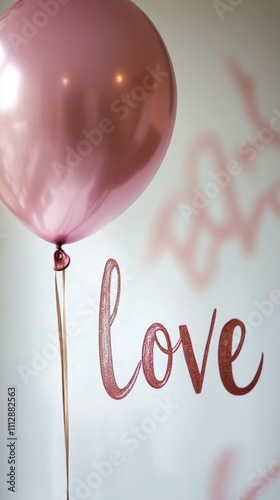 Pink balloon and love decoration create a romantic atmosphere for celebrations