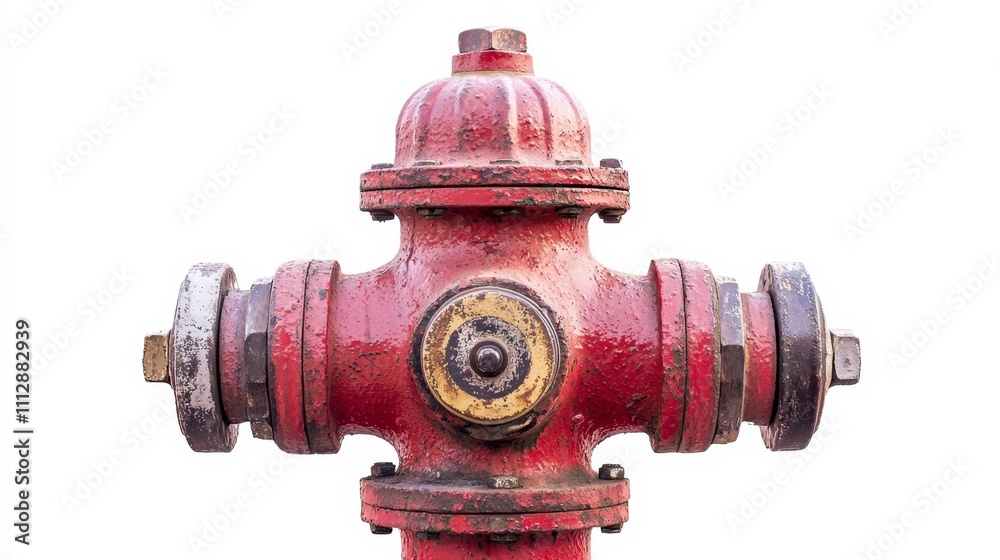 Fototapeta premium A red fire hydrant on a white background
