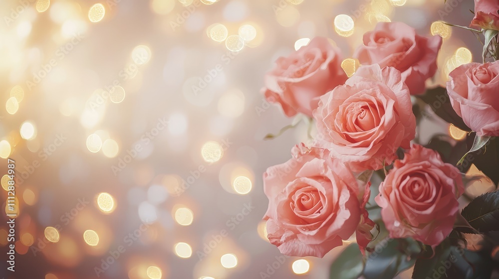 A bunch of pink roses in a vase on a table A bunch of pink roses in a vase on a table