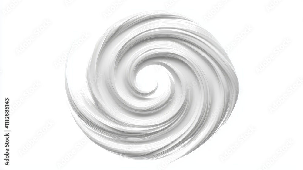 A white spiral design on a white background