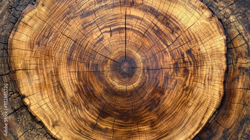 A close up of a tree trunk showing the rings of a cross section