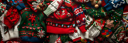 Festive Fiasco: A Cornucopia of Colorful, Ugly Christmas Sweaters photo