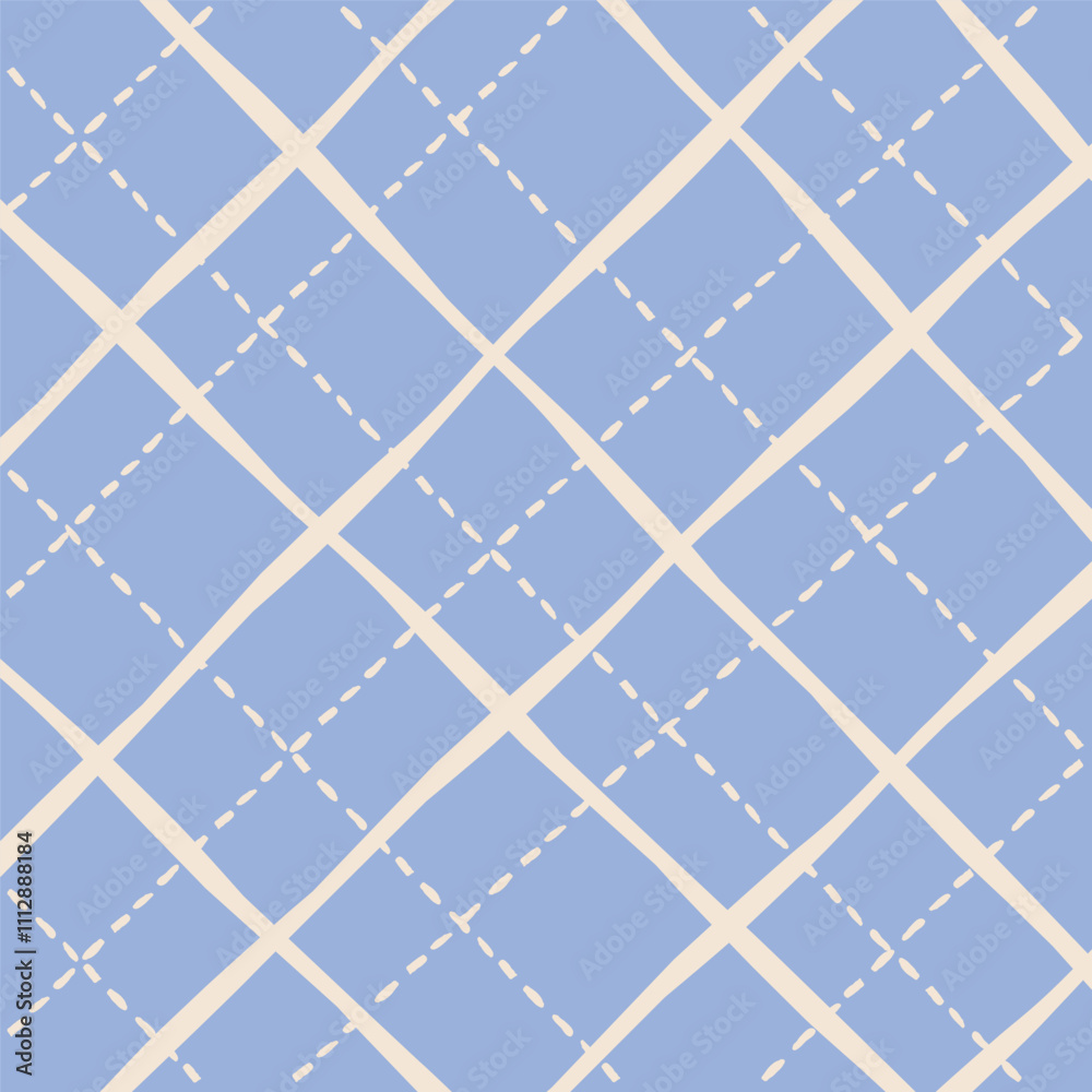 Vector hand drawn cute checkered pattern. Doodle Plaid geometrical dry brush texture. Uneven double crossing lines. Abstract cute delicate pattern ideal for fabric, textile, wallpaper. Vector hand drawn cute checkered pattern. Doodle Plaid geometrical dry brush texture. Uneven double crossing lines. Abstract cute delicate pattern ideal for fabric, textile, wallpaper.