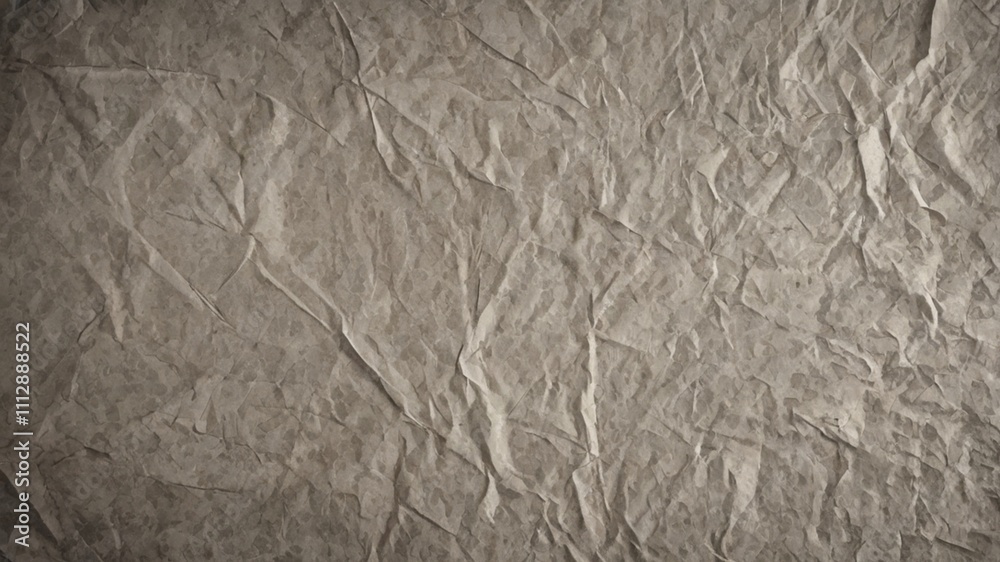 Naklejka premium White recycled craft paper texture creates a rustic backdrop. Grey paper surface with vintage appearance, old newspaper aesthetic, grunge vignette effect. Rough art creases, hardboard texture with amp