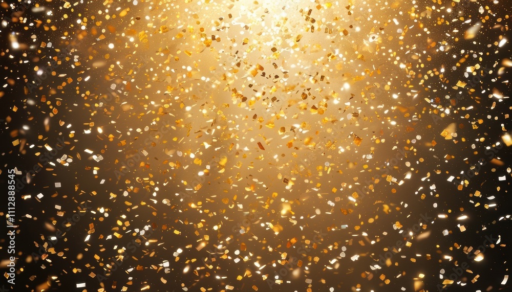 Shimmering gold and silver confetti background with copy space Shimmering gold and silver confetti background with copy space