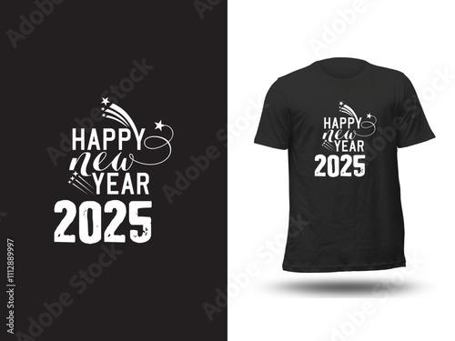 Wallpaper Mural Happy New Year 2025 T-shirt design Torontodigital.ca