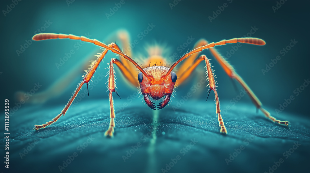 macro photo brown ant on green leaf macro photo brown ant on green leaf
