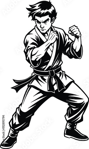 Martial Artist Design Illustration Silhouette 