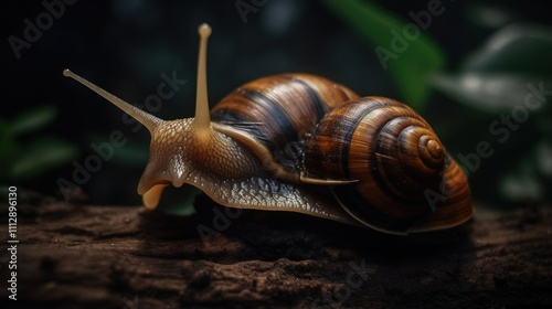 Magnificent Snail Close-Up: Nature's Slow Pace