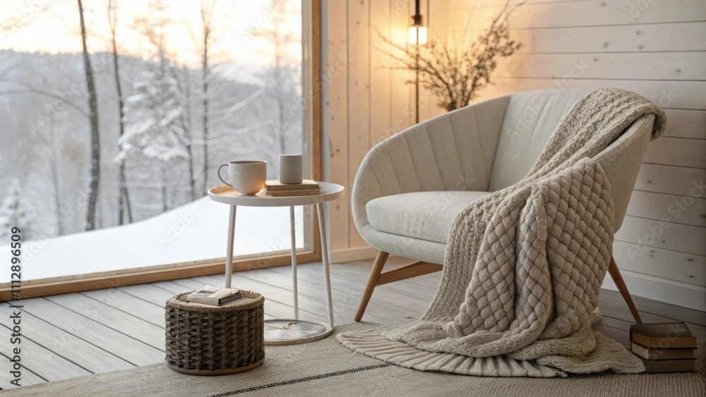 An inviting space illuminated by warm diffused light where minimalist furniture with sharp lines contrasts beautifully with soft textured fabrics in a monochrome palette. An inviting space illuminated by warm diffused light where minimalist furniture with sharp lines contrasts beautifully with soft textured fabrics in a monochrome palette.