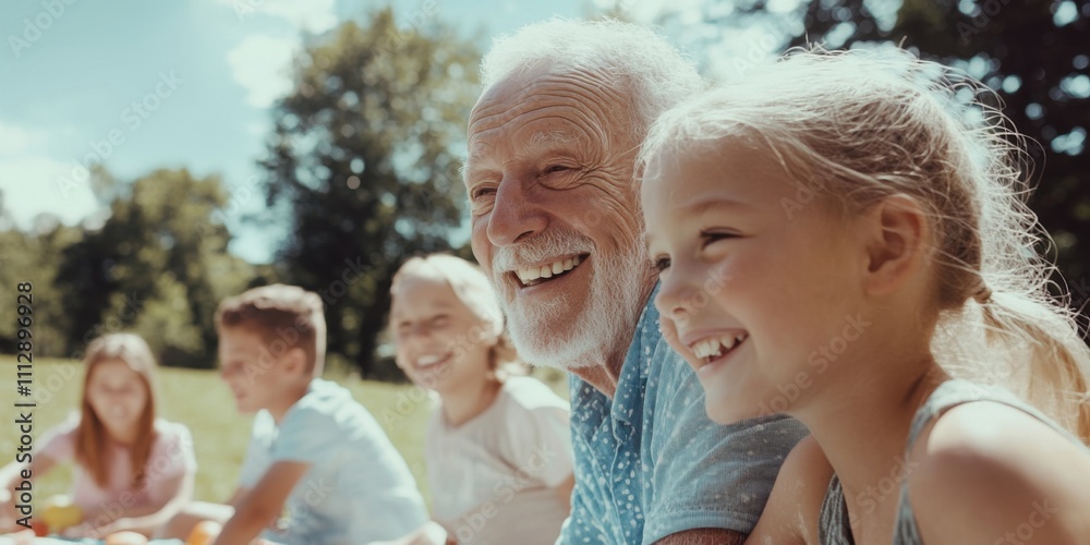 A Joyful Family Gathering in Nature, where Grandchildren and Grandparents Celebrate Life Together A Joyful Family Gathering in Nature, where Grandchildren and Grandparents Celebrate Life Together