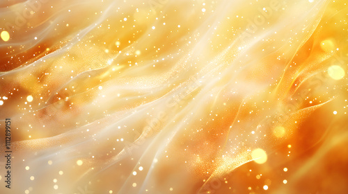 Amber and Golden Radiance: An Ethereal Dance of Light and Mist