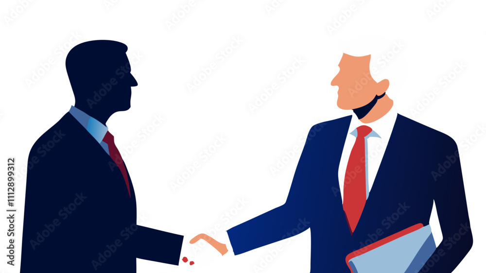 Fototapeta premium Firm handshake between candidate and interviewer during job negotiation process
