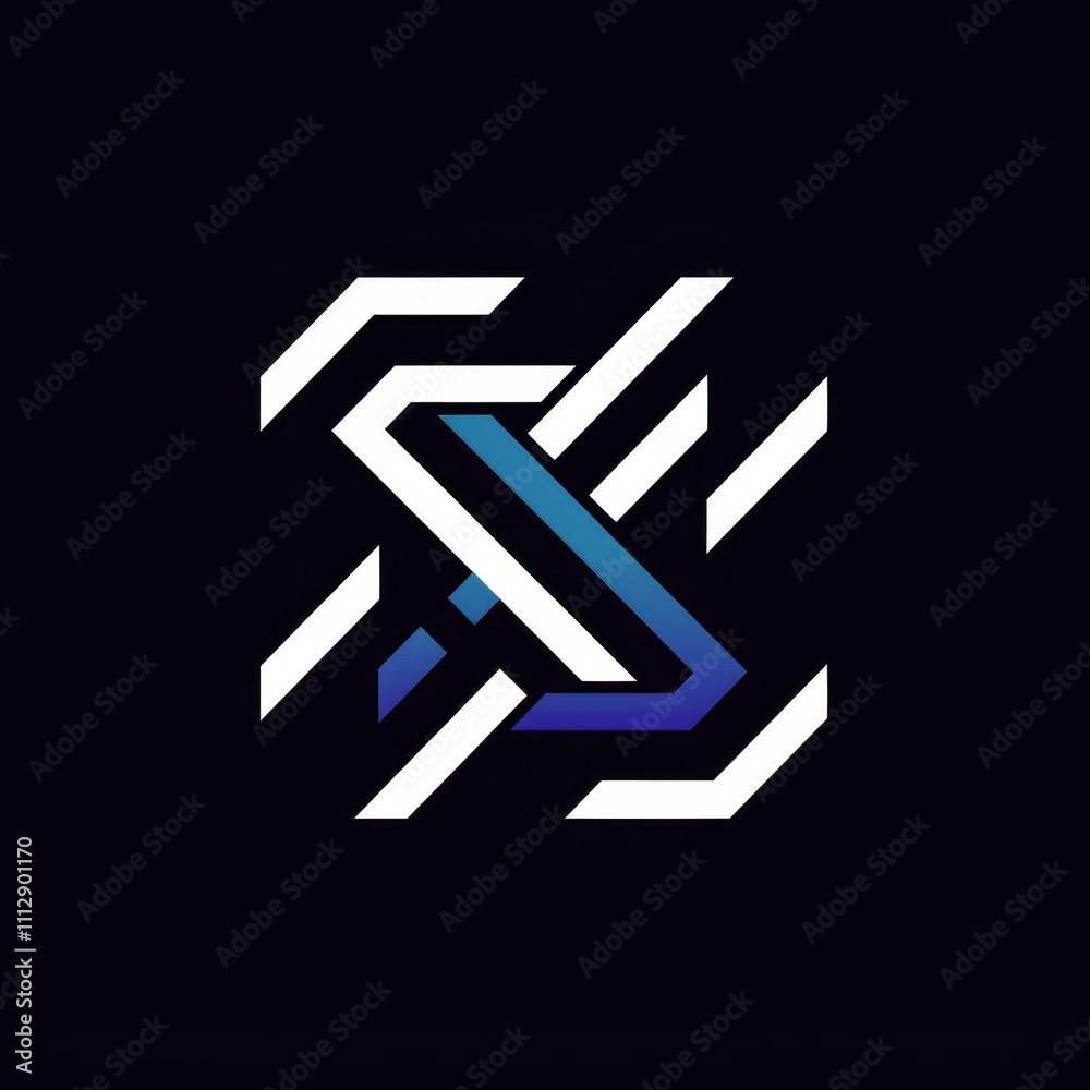 Abstract Geometric Design Letter S Logo with Diagonal Stripes Abstract Geometric Design Letter S Logo with Diagonal Stripes