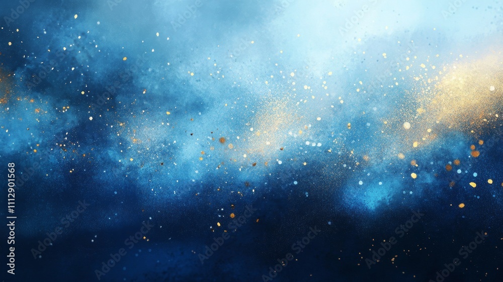 Naklejka premium Celestial Dust and Nebulae, Cosmic Sparkle and Glow